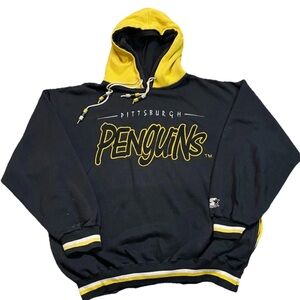 Vintage STARTER Pittsburgh Penguins Double Hood Sweatshirt XL